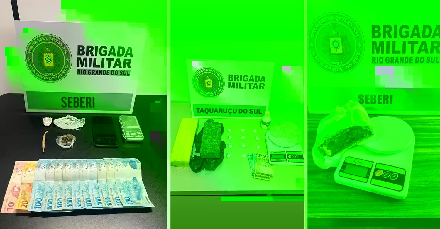 Mais de 1,8 kg de drogas é apreendido em menos de 24 horas pela BM